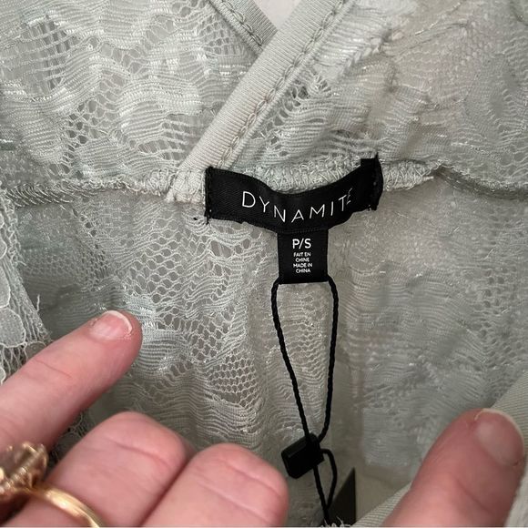 Dynamite mint green lace body suit size small - Picture 7 of 12